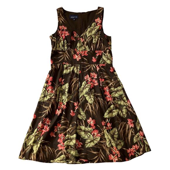 Jones New York Tropical Floral Fit and Flare Dress Size 12 Summer Vacation - Picture 1 of 7